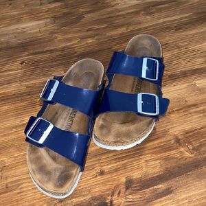 -Birkenstock Arizona shiny navy blue-
